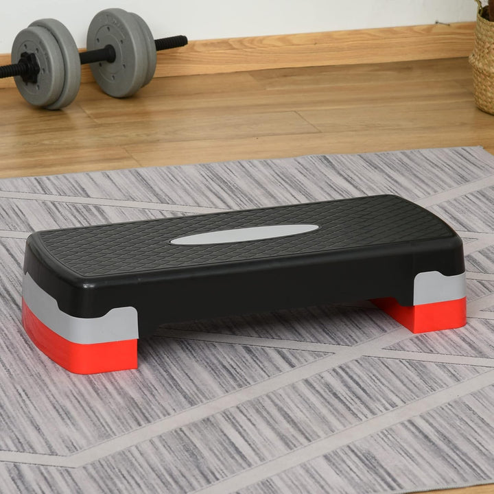 HOMCOM Steppbrett Aerobic Fitness Heimtrainer Stepper 2-stufig höhenverstellbar(10/15 cm) geeignet f