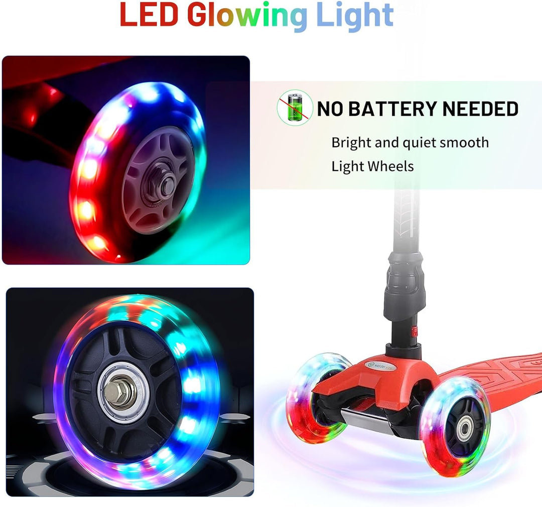 DBREAKS Leuchtende Stunt Scooter Rollen, 2 Stßck LED-Lichtrollen, 100mm Led Scooter Ersatzräder Räde