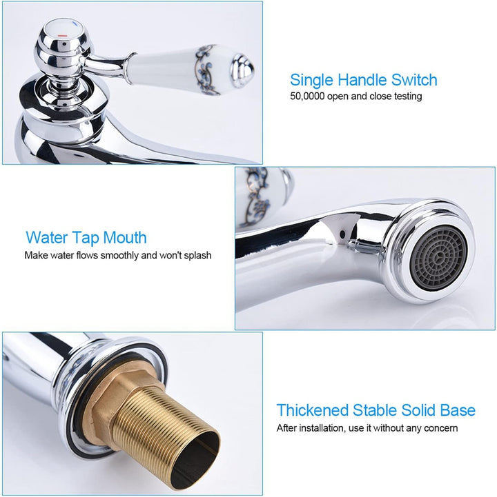 G1/2" Antikes Messing Mischbatterie Wasserhahn Waschbecken Bad Armatur Bronze Heisses Kaltes Wasser