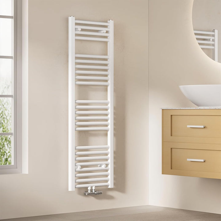 EMKE Badheizkörper Handtuchtrockner, Handtuchwärmer 400x1200mm 597 Watt Weiss Handtuchheizkörper für