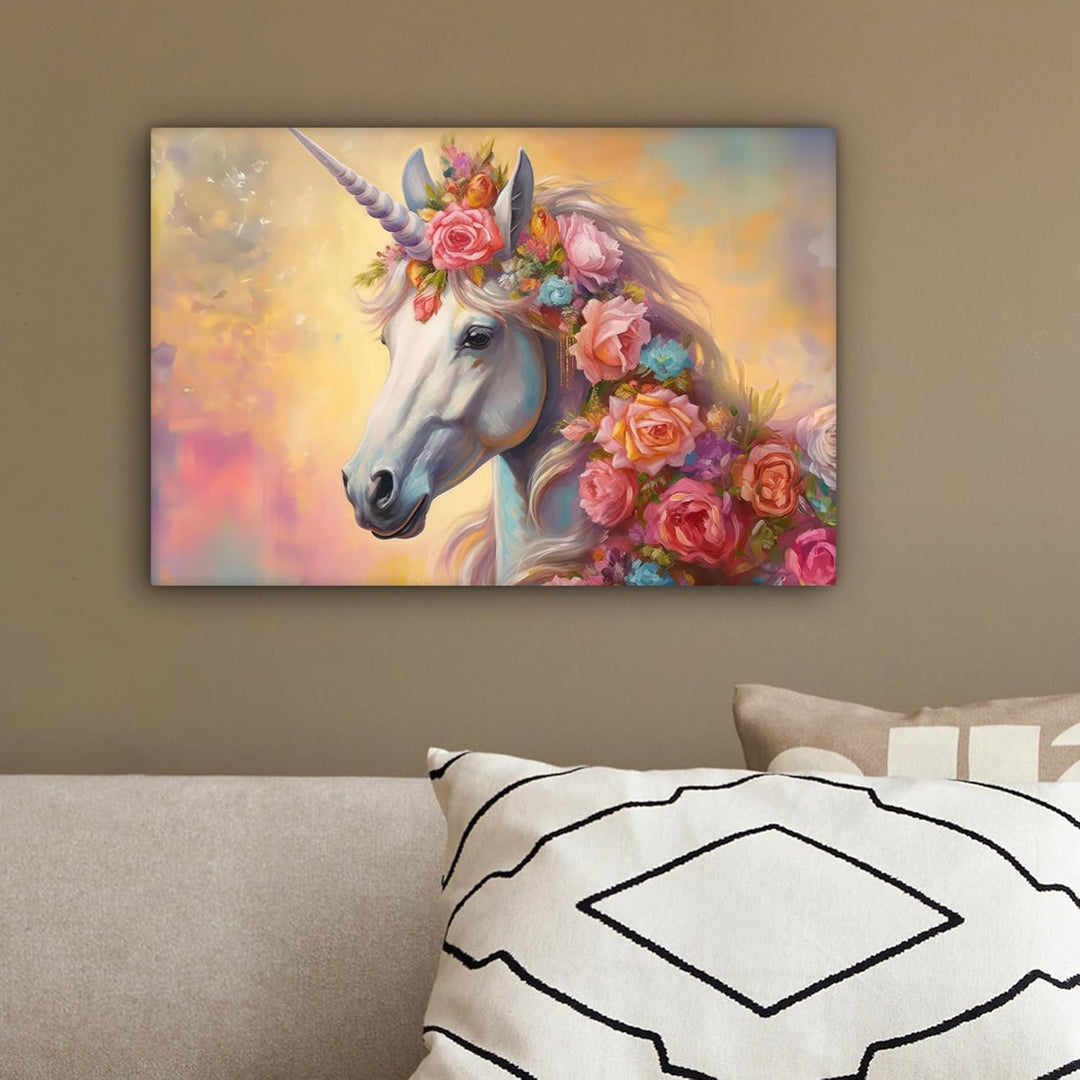 MuchoWow© Leinwandbild Klein 30x20 cm Mini Dekoration Wohnzimmer Bilder Aufhängen Wall Decoration Li