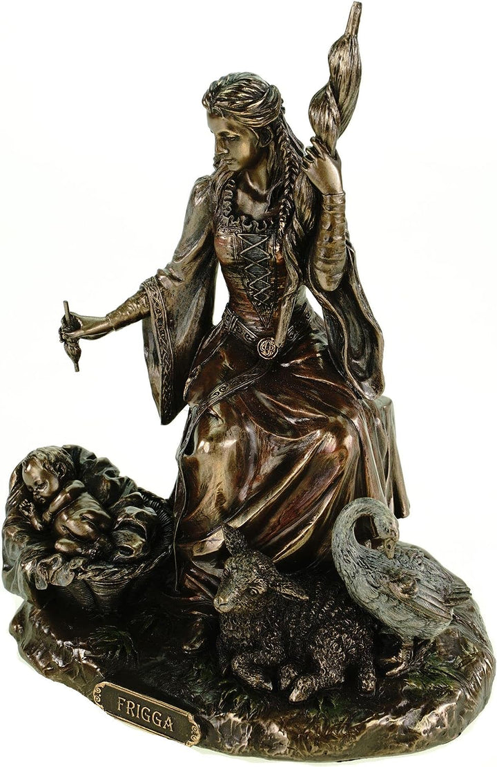 Figur Frigga nordische Göttin der Liebe Figur bronziert Skulptur Veronese Odin Frigg