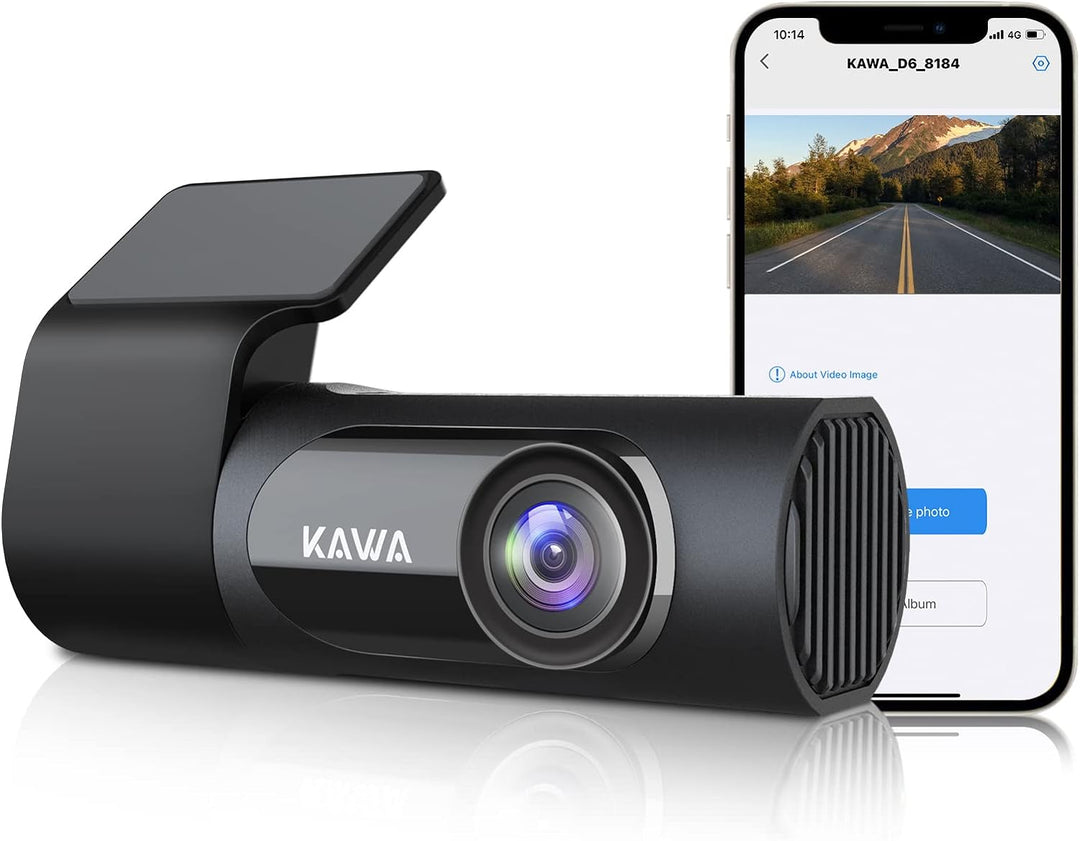 Dashcam Auto, KAWA D6 Dashcam 2K 1440P Voll QHD 30 fps - 360° drehbares Gehäuse Eingebautes WLAN für
