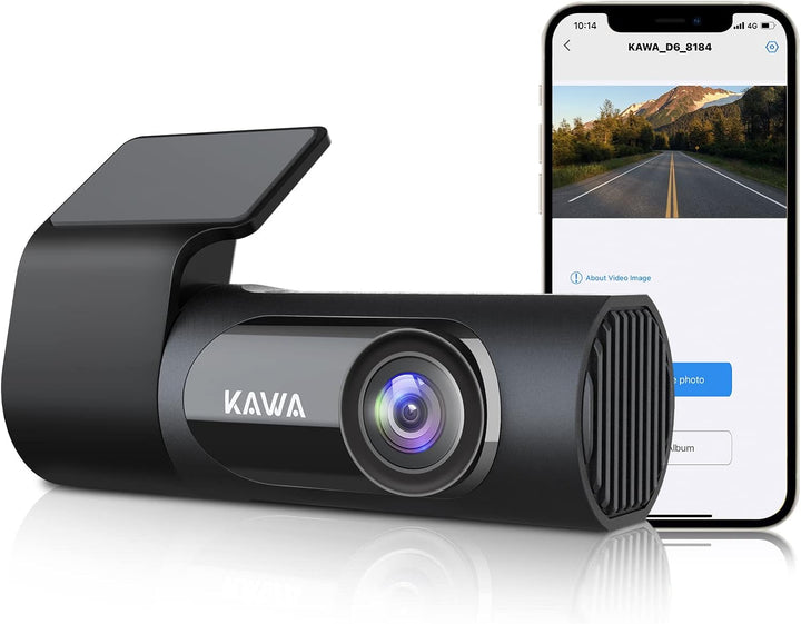 Dashcam Auto, KAWA D6 Dashcam 2K 1440P Voll QHD 30 fps - 360° drehbares Gehäuse Eingebautes WLAN für