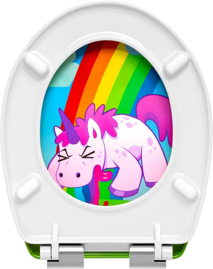 WOLTU WC Sitz mit Absenkautomatik,Toilettensitz Motiv, Toilettendeckel aus Duroplast, Stable Klodeck