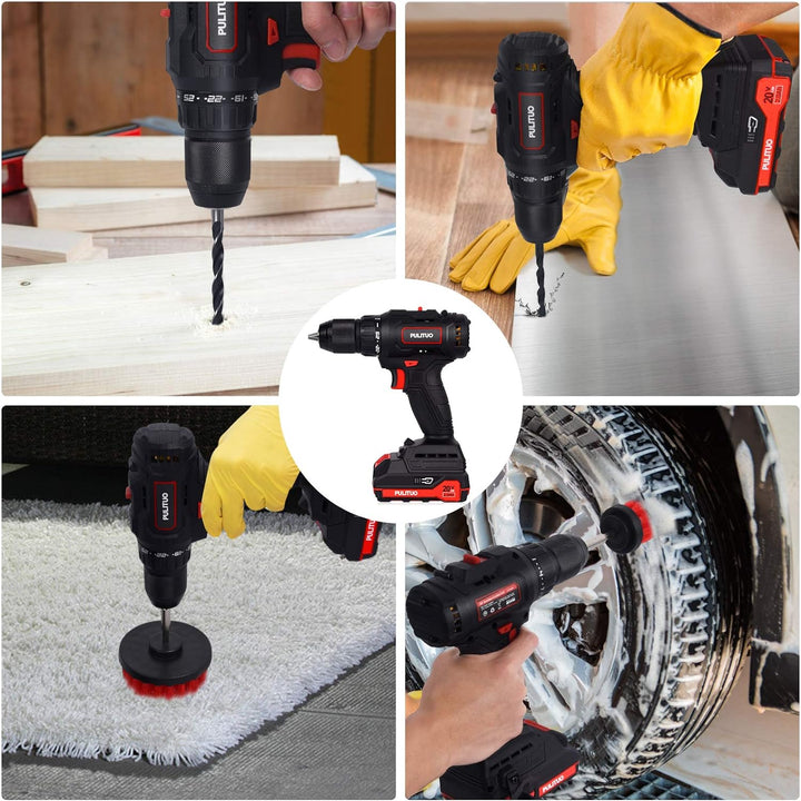 PULITUO Akku-Bohrschrauber mit Batterie, 20V bürstenlose Bohrmaschine, Bohrmaschine (60N · m, 25 + 1