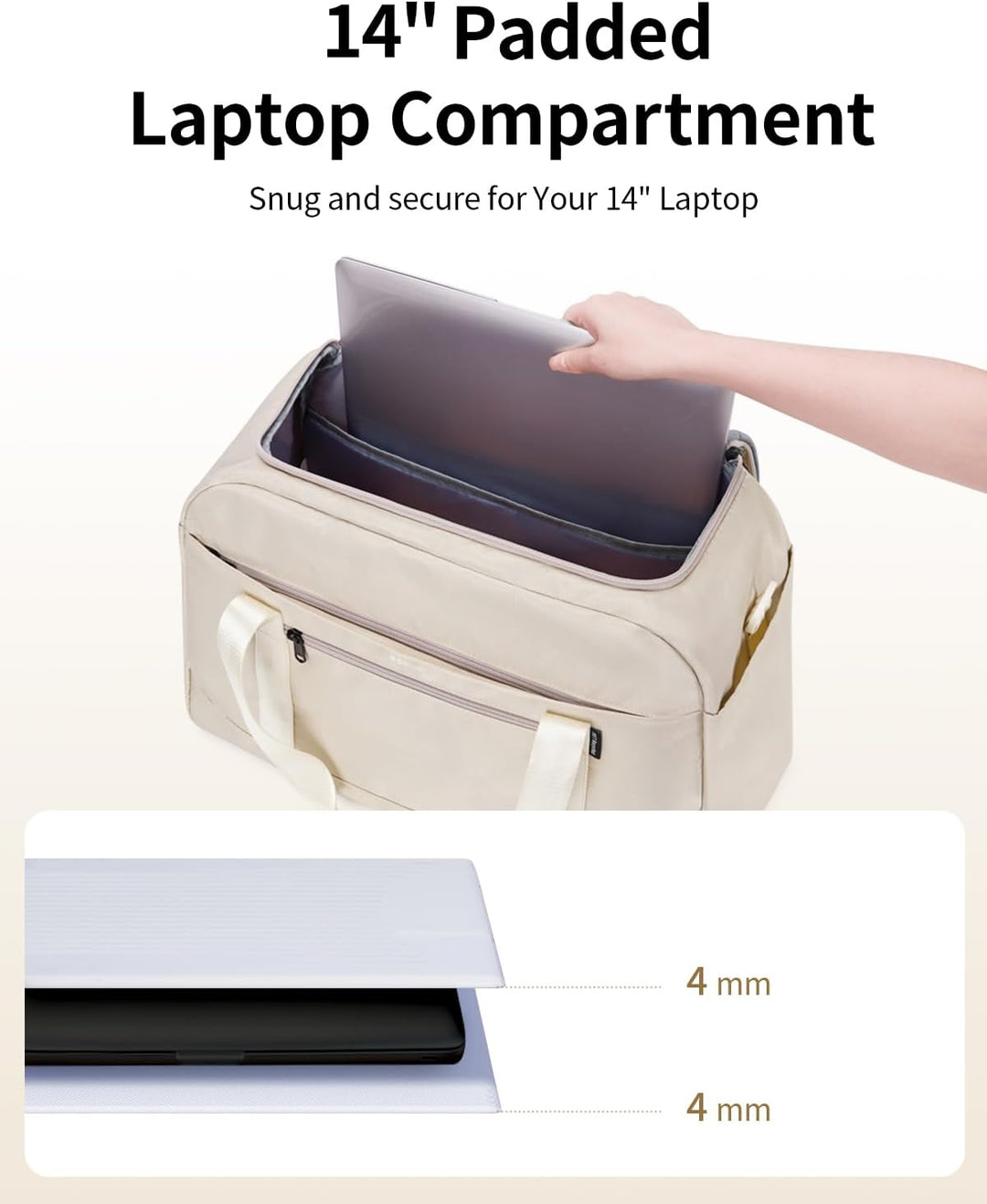 ECOHUB 30L Reisetasche Handgepäck Tasche, Easyjet Handgepäck 45x36x20 mit 14'' Laptop-Fach, Carry On