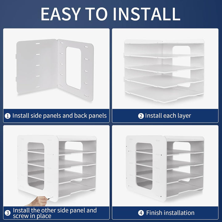 Schreibtisch-Organizer, Briefablage, Dokumentenhalter, A4-Papierablage, für Zuhause, Büro, Schule, 5