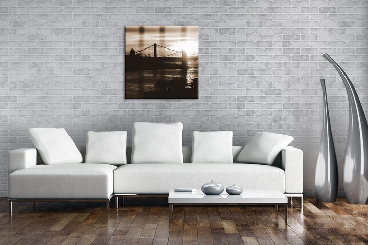 deyoli taumhafte Hängebrücke Format: 70x70 cm Effekt: Sepia als Leinwandbild, Motiv fertig gerahmt a