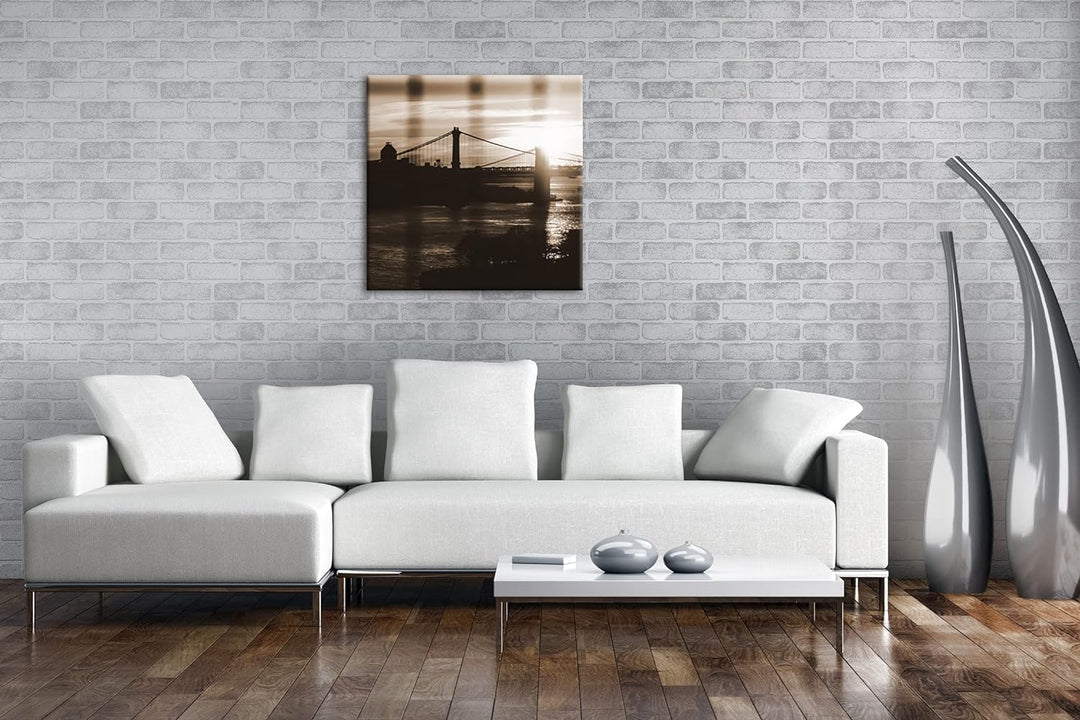 deyoli taumhafte Hängebrücke Format: 70x70 cm Effekt: Sepia als Leinwandbild, Motiv fertig gerahmt a