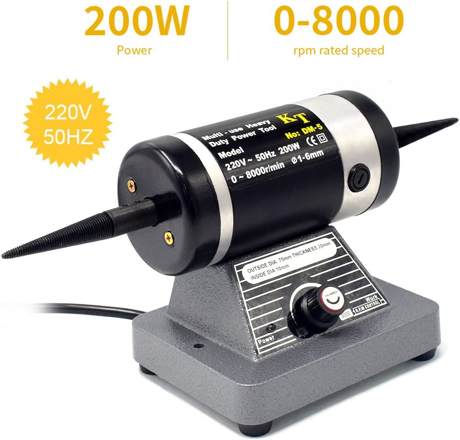 ToAuto Elektrische Poliermaschine für Bankpoliermaschine, 220 V, doppelte konische Spindeln, 8000 U/