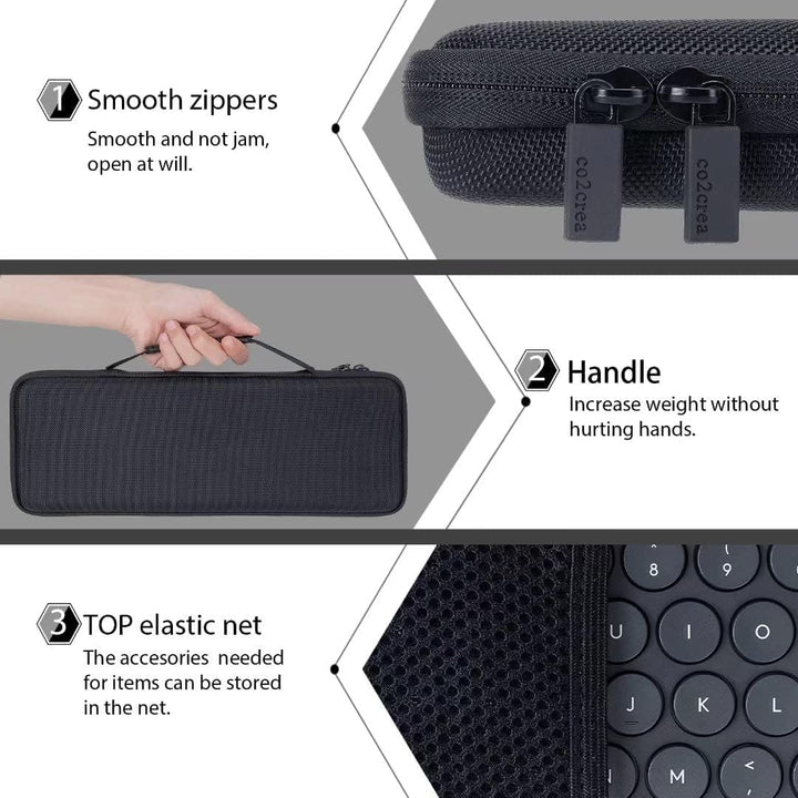 co2CREA Hart case Tasche für Logitech K380 /Pebble Keys 2 K380s Kabellose Bluetooth-Tastatur Pebble