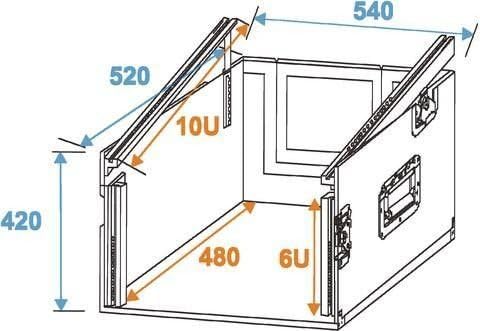 ROADINGER Spezial-Kombi-Case Profi, 6HE | Flightcase für 483-mm-Geräte (19")