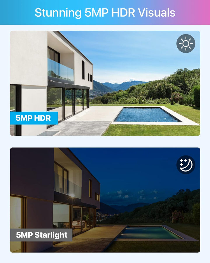 ZOSI 5MP Überwachungskamera Set, Videoüberwachung mit 8X 5MP PoE IP Kamera und 16CH 4TB HDD NVR, Per