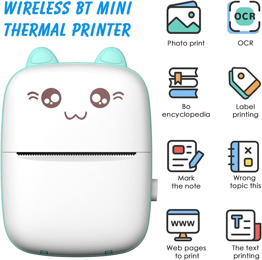Pocket Thermodrucker, Mini Wireless Instant Taschendrucker, Tragbarer Handy Bluetooth Mobiler Drucke