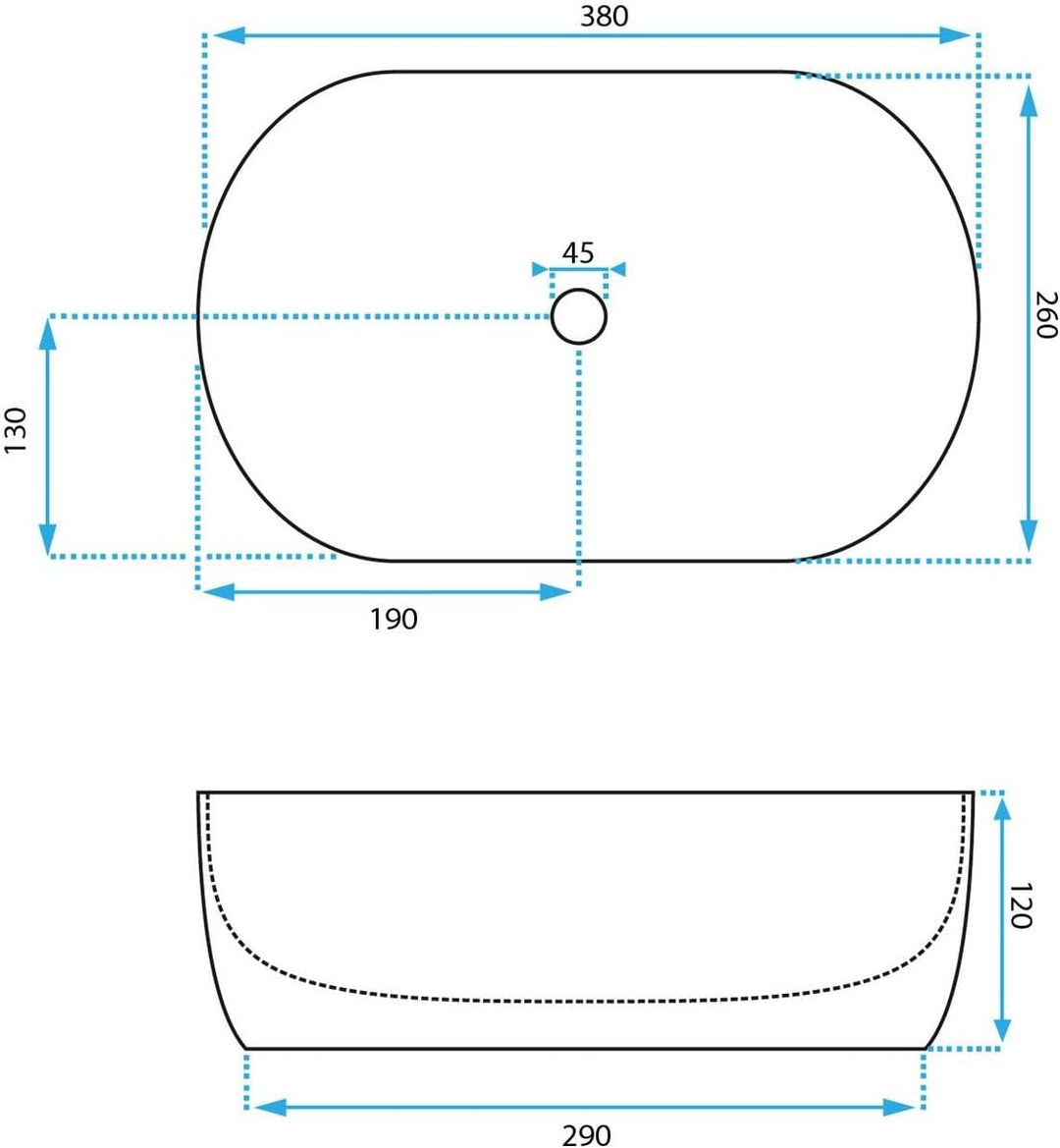 Rea Aufsatzwaschbecken AMELIA MINI Waschtisch Handwaschbecken Waschschale Waschbecken für Badezimmer
