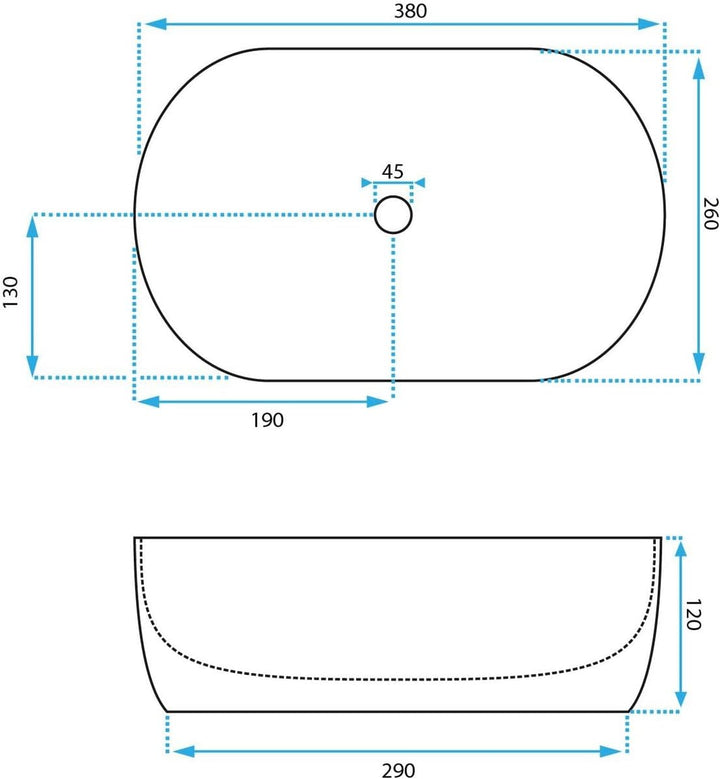 Rea Aufsatzwaschbecken AMELIA MINI Waschtisch Handwaschbecken Waschschale Waschbecken für Badezimmer