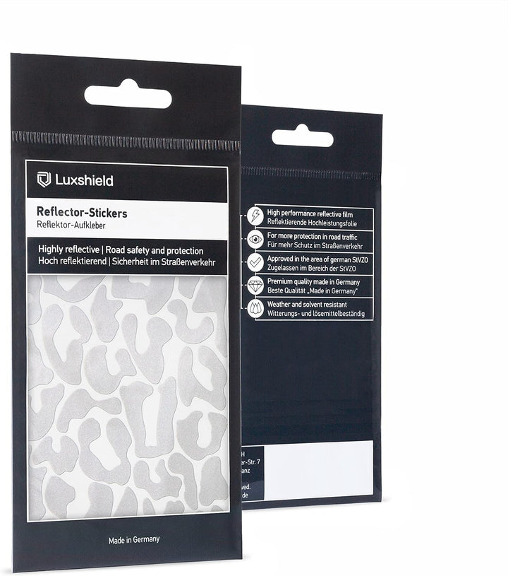 Luxshield Reflektoren Sticker Set - Leopard - für Fahrrad Roller Kinderwagen - Reflektoren Fahrrad -