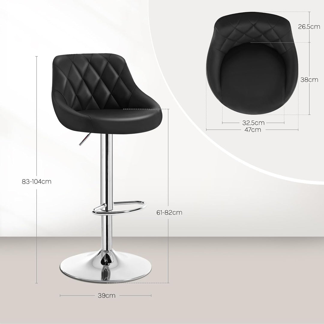 WOLTU 4er Set Barhocker Bistrohocker Tresenhocker Barstuhl Höhenverstellbar, Drehbar, Sitzfläche aus