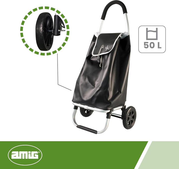 Amig - Einkaufstrolley | 12 x 45,5 x 95 cm | mit 2 Rädern | Thermofunktion | Fassungsvermögen 50 Lit