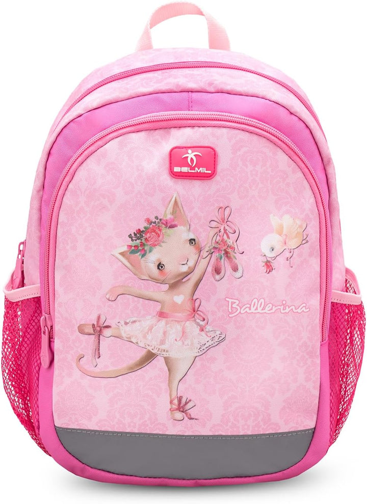 Belmil Kindergartenrucksack mit Brustgurt und Namensschild für 3-6 Jährige/Krippenrucksack Kindergar
