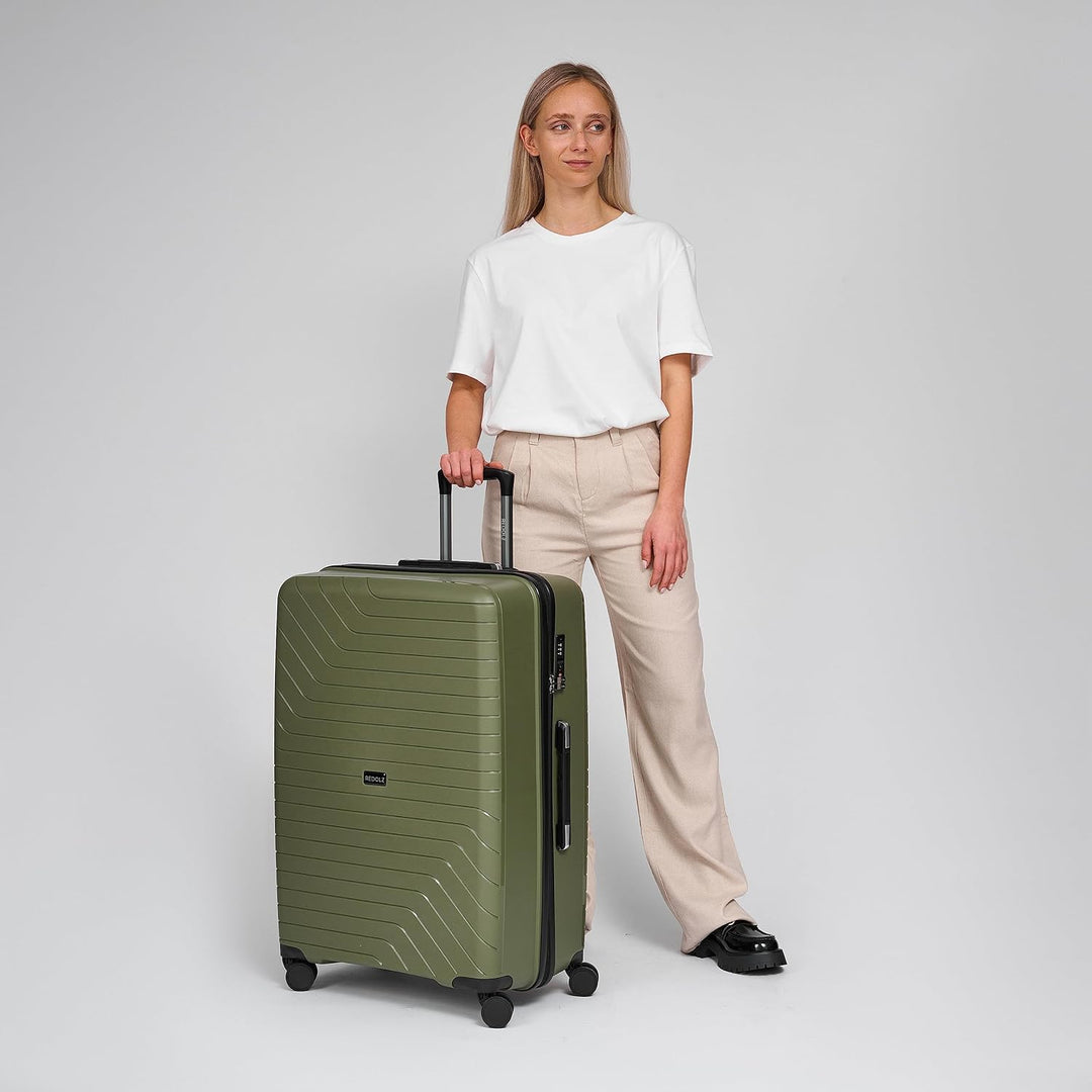 REDOLZ Hartschalen Check-in Koffer | Grosser XL Trolley 50 x 30 x 75 cm aus hochwertigem, leichtem P