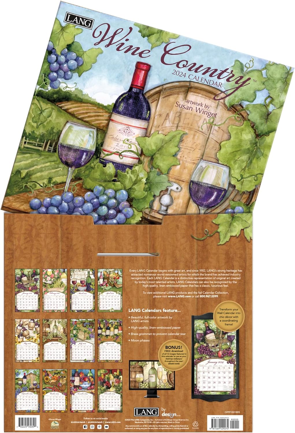 LANG Wine Country 2024 Wandkalender (24991001885)