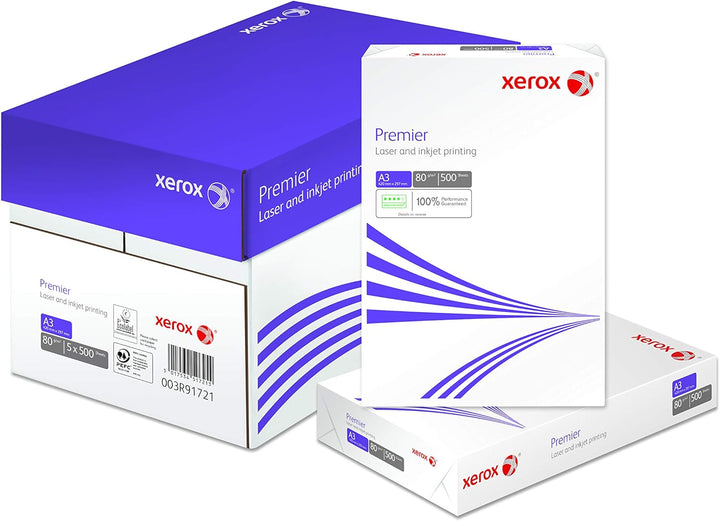 Xerox 003R91721 Premier Kopierpapier, Druckerpapier, Universalpapier DIN A3 80 gr./m² 2.500 Blatt Ka