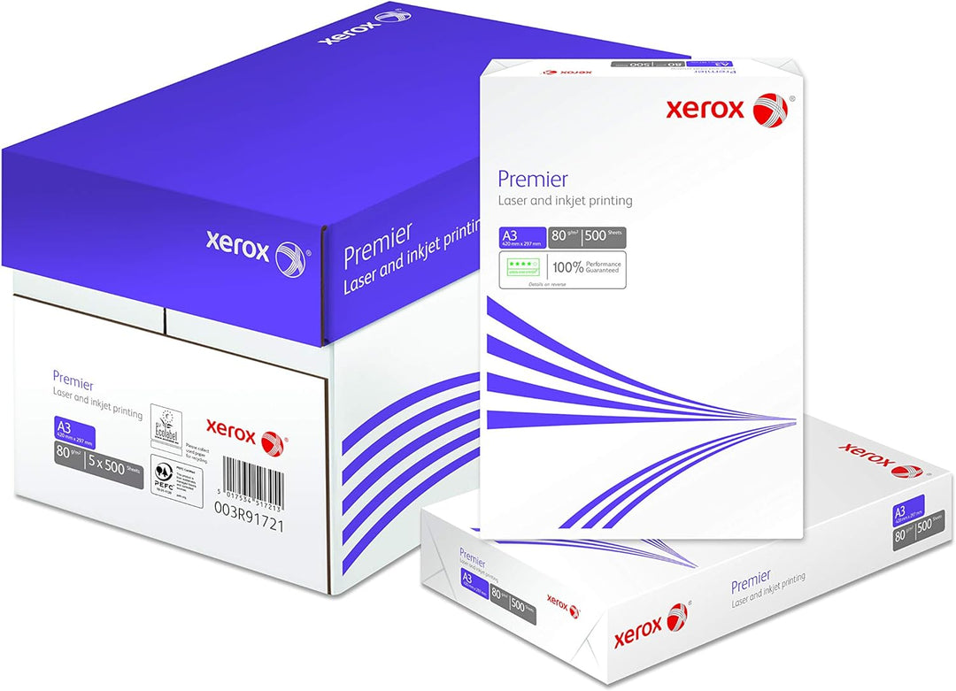 Xerox 003R91721 Premier Kopierpapier, Druckerpapier, Universalpapier DIN A3 80 gr./m² 2.500 Blatt Ka