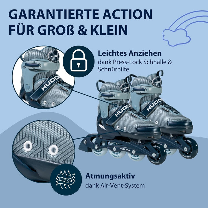 HUDORA Inline Skates Mia / Leon 2.0 - Inliner für Kinder / Jugendliche & Erwachsene in versch. Gröss