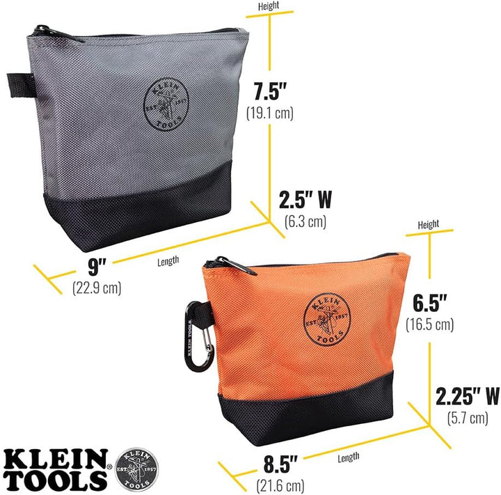 Utility-Tasche, reissverschluss-Werkzeugtaschen in marrone, nero, grigio, rosso, 31,8 cm tela, 2 Tas