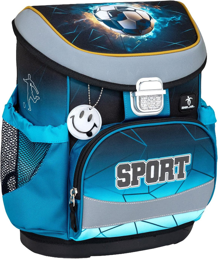 Belmil Mini-Fit Schulranzen Set 4 -teilig (405-33/AG/S) (Fire Footbal), Fire Footbal