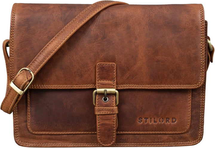 STILORD 'Liv' Damentasche Leder Handtasche Umhängetasche klein Frauen Ausgehtasche Schultertasche Vi