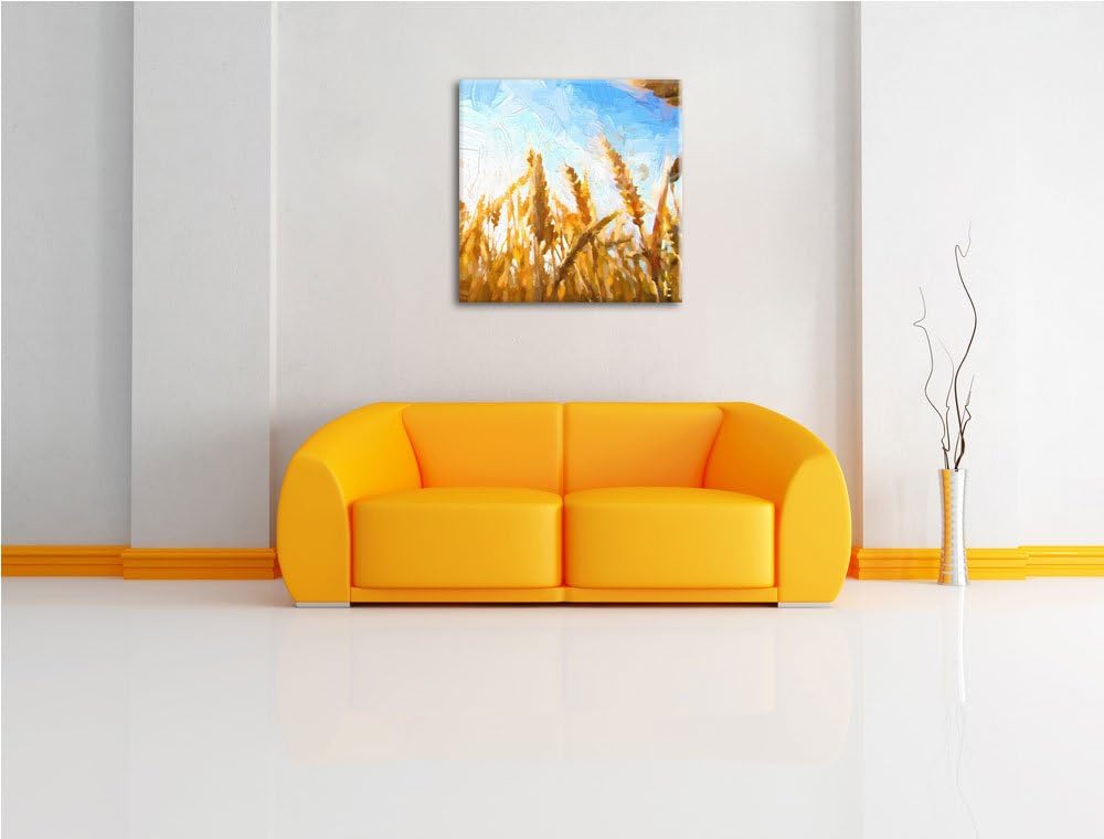 Getreide im Sonnenlicht, Format: 70x70 auf Leinwand, XXL riesige Bilder fertig gerahmt mit Keilrahme