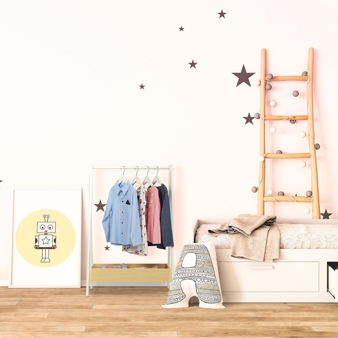 Relaxdays Kleiderständer Kinder, Standgarderobe, HxBxT 99x64,5x42,5 cm, Kleiderstange & Ablage, Kind