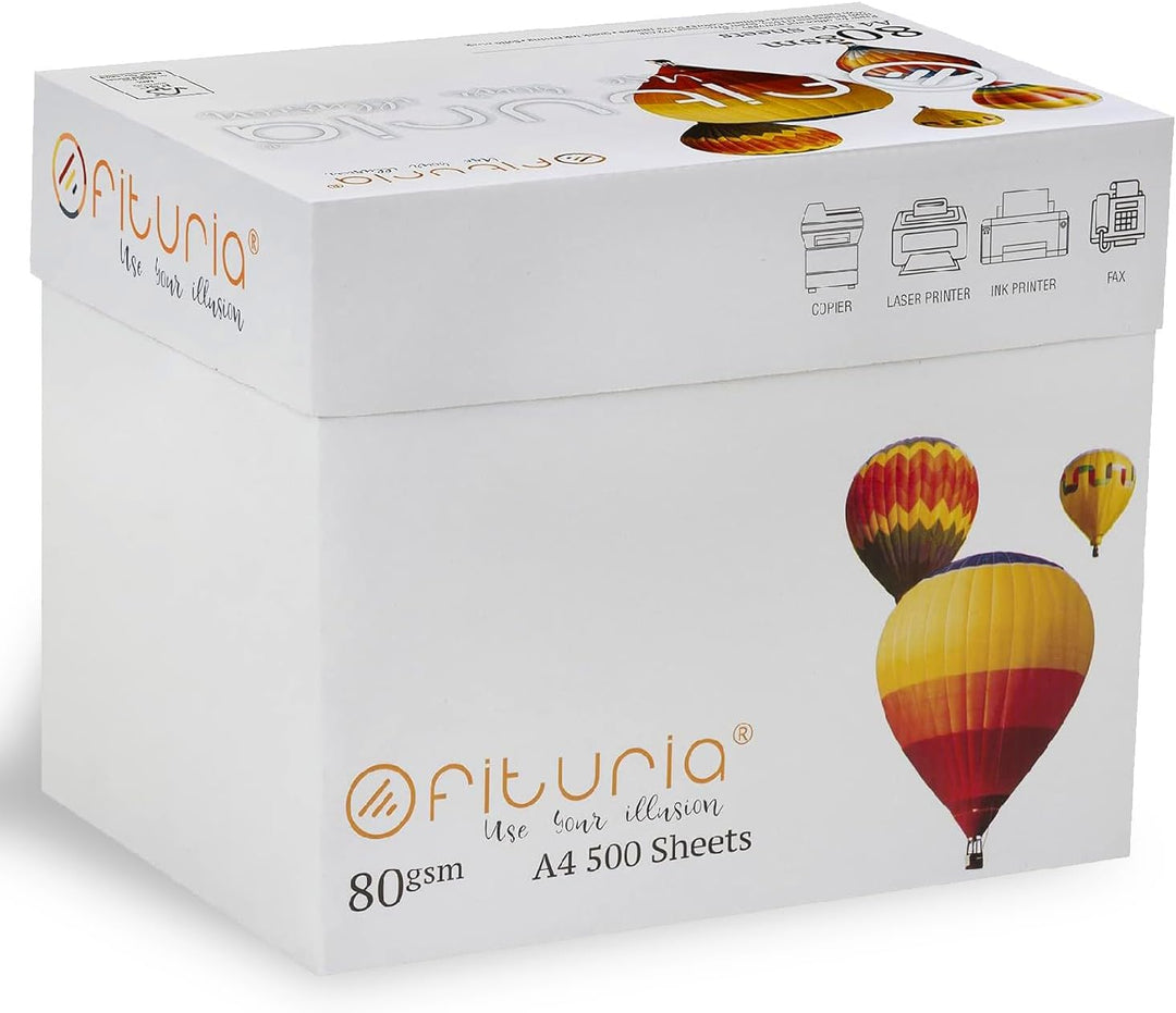 OFITURIA Mehrzweckpapier für Drucker, A4, 80 g/m². (2500 Hojas - 1 Caja) weiss, weiss