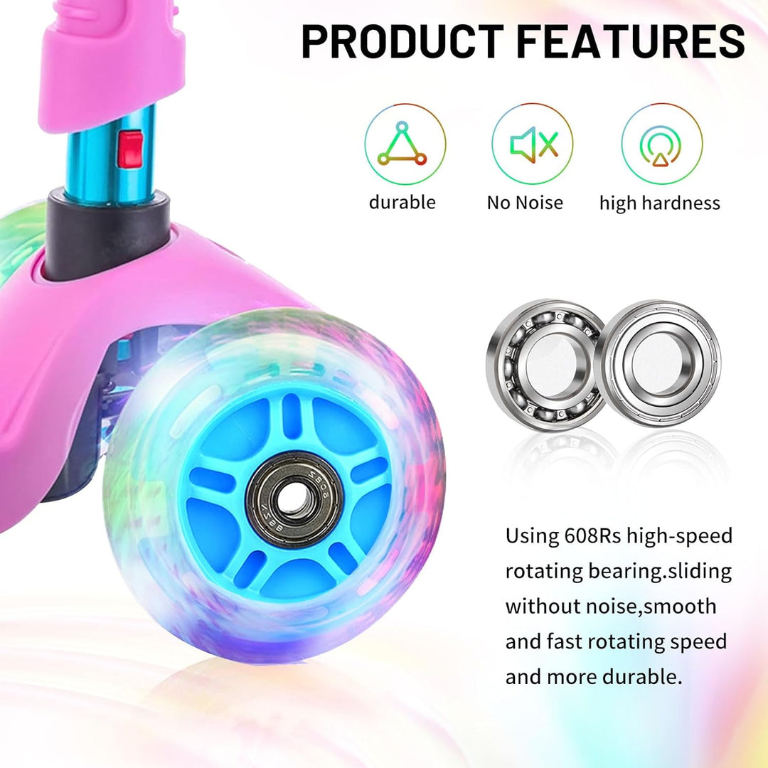 DBREAKS Leuchtende Stunt Scooter Rollen, 2 Stßck LED-Lichtrollen, 100mm Led Scooter Ersatzräder Räde