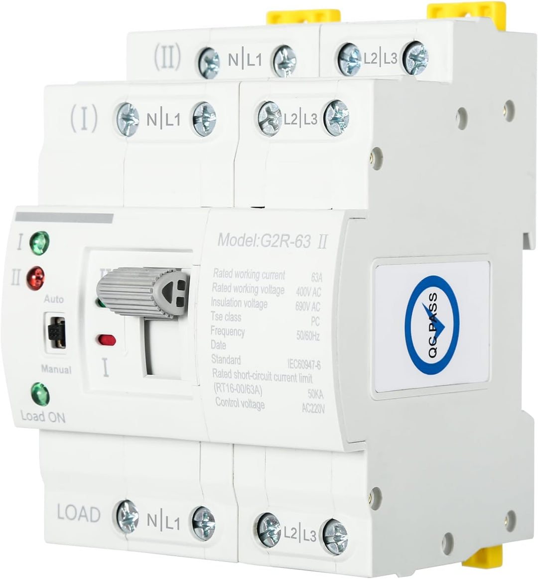 DEWIN Transferschalter, automatischer Transferschalter G2R 63A DIN-Schiene ATS Dual Power Automatisc