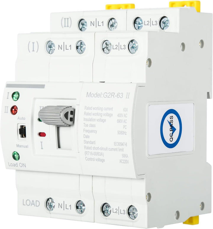 DEWIN Transferschalter, automatischer Transferschalter G2R 63A DIN-Schiene ATS Dual Power Automatisc