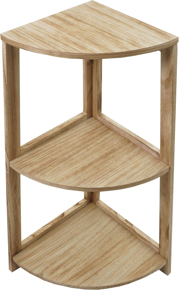 Mendler Eckregal HWC-K44, Regal Standregal Wohnregal, 3 Ablagen, 80x37x37cm MDF aus Paulownia MVG-Ze