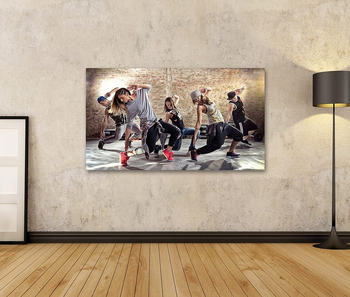islandburner Bild auf Leinwand Break Dance Gruppe Tanz Unterricht Bilder Wandbilder Poster, 80L x 40