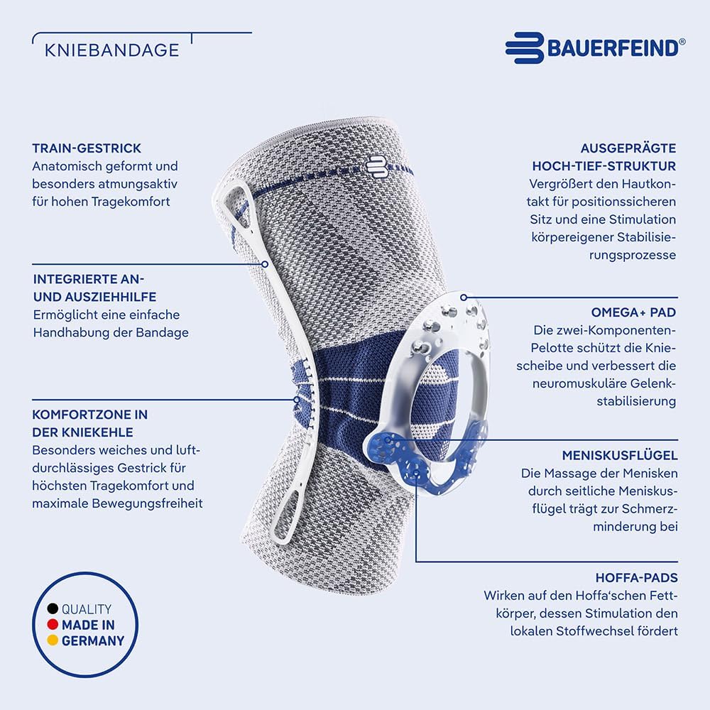 Bauerfeind Kniebandage GenuTrain Comfort Unisex zur Entlastung, Stabilisierung und Aktivierung nach