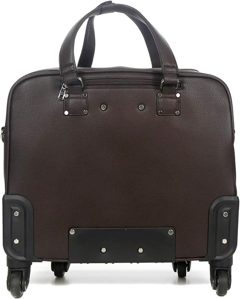 Bowatex Luxus Damen Schulter Gurt Laptop Aktentasche Trolley 4 Rollen Schwarz