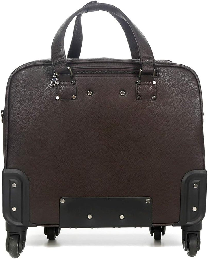 Bowatex Luxus Damen Schulter Gurt Laptop Aktentasche Trolley 4 Rollen Schwarz