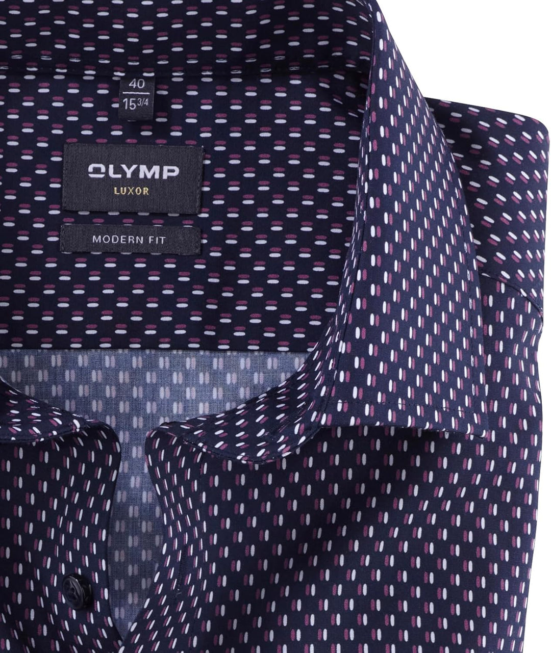 OLYMP Herren Businesshemd Langarm Luxor,Rotationsdruck,modern fit,Global Kent 39 Mauve 93, 39 Mauve