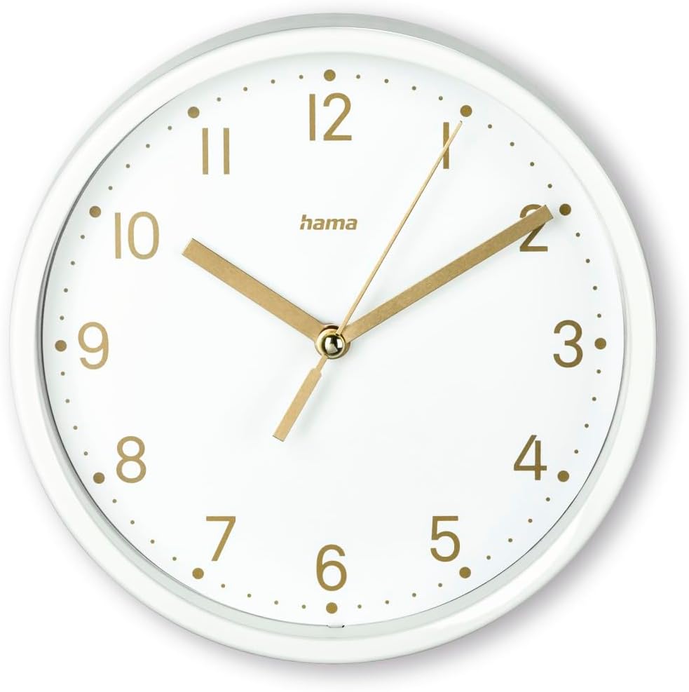 Hama Tischuhr (Uhr ohne Tickgeräusche, analog, kleine Standuhr, dezentes, modernes Design, Quarzuhr