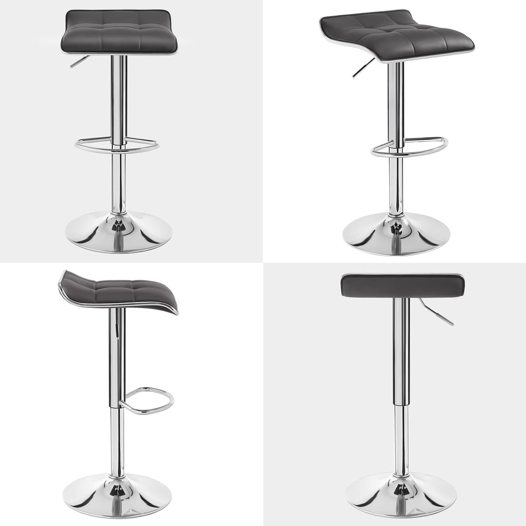 WOLTU BH28gr-1 1X Barhocker 1er Set Barstuhl Tresenhocker, aus hochwertigem Kunstleder, verchromter