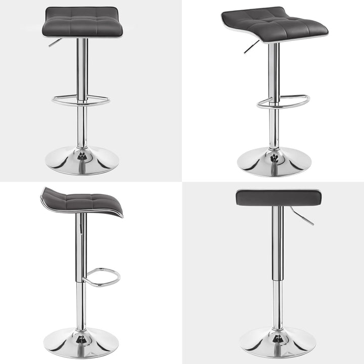 WOLTU BH28gr-1 1X Barhocker 1er Set Barstuhl Tresenhocker, aus hochwertigem Kunstleder, verchromter