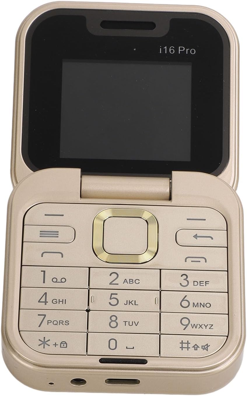 2G Klapphandy für Senioren, 2 SIM-Karten, Kleines Display, Faltbares Handy mit LED-Taschenlampe, Rüc