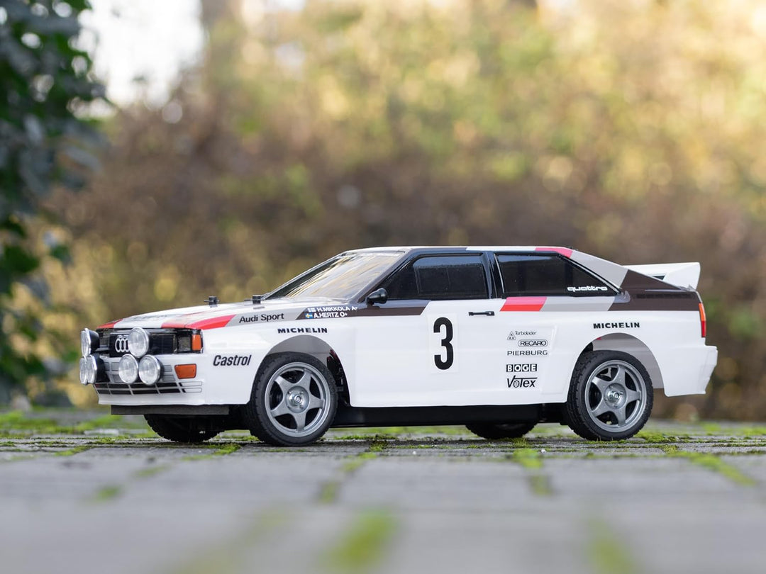 TAMIYA TAM58667 58667 Audi 300058667-1:10 RC Quattro Rally A2 (TT-02), ferngesteuertes Auto/Fahrzeug